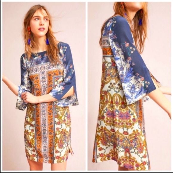 Maeve Dresses & Skirts - ANTHROPOLOGIE MAEVE Barcelona Silk Dress sz 4
